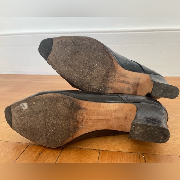 Miista Zelie Black Croc Leather Lace-up Boots 41 - Picture 10 of 14